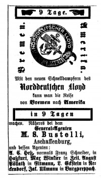 Inserat Haßfurter Amtsblatt 1886
